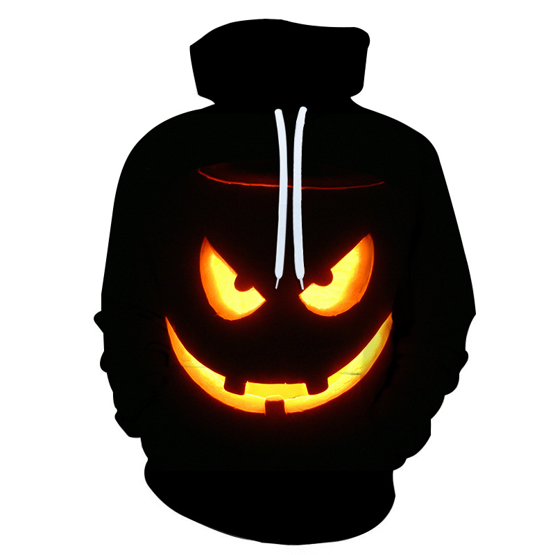 Halloween Hoodie MEDIUM 3D Druck Kürbis  (XL)