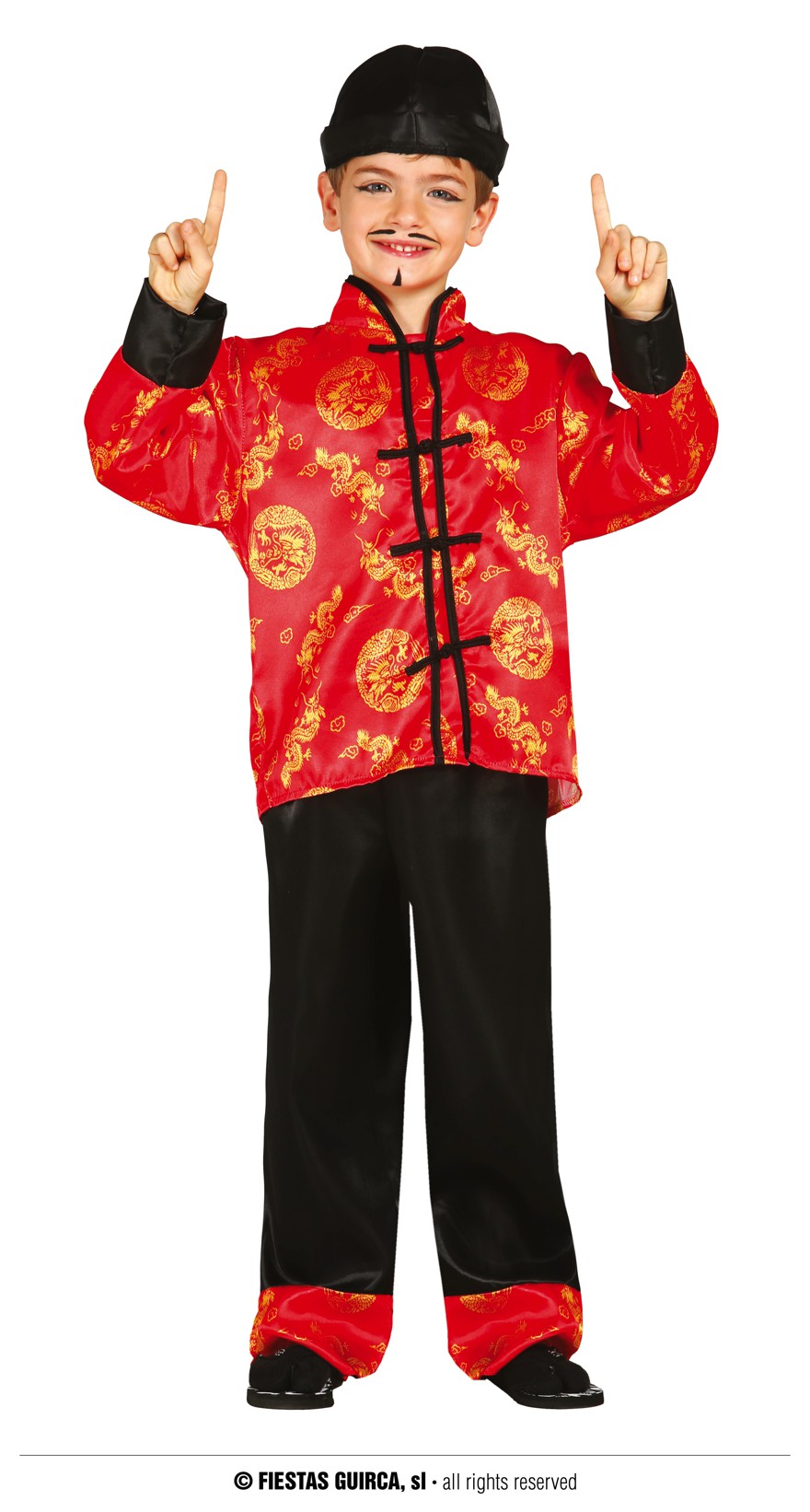 Chinesen Junge  5-6 J  rot/schwarz