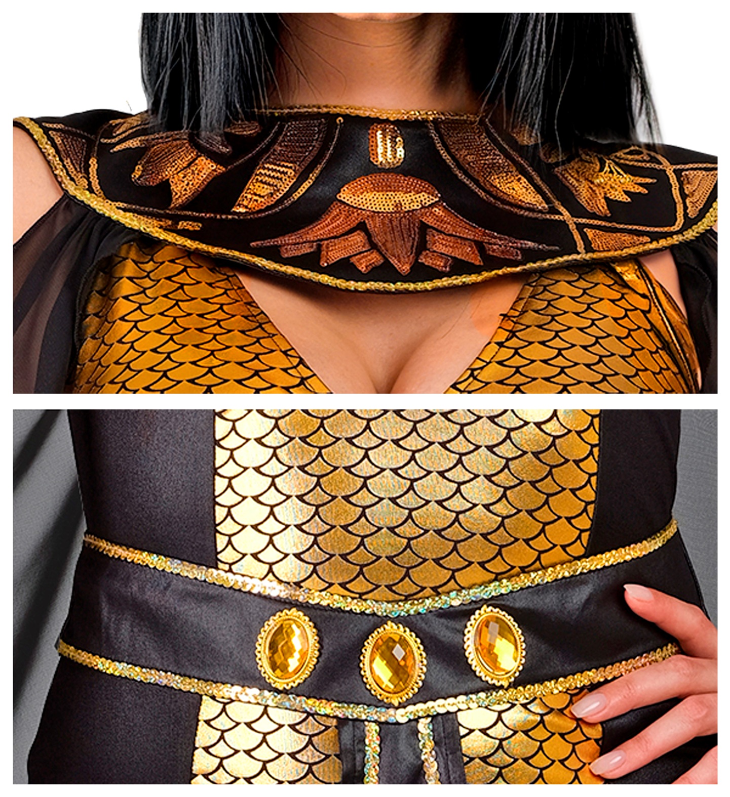 Cleopatra Kleid schwarz-gold SMALL