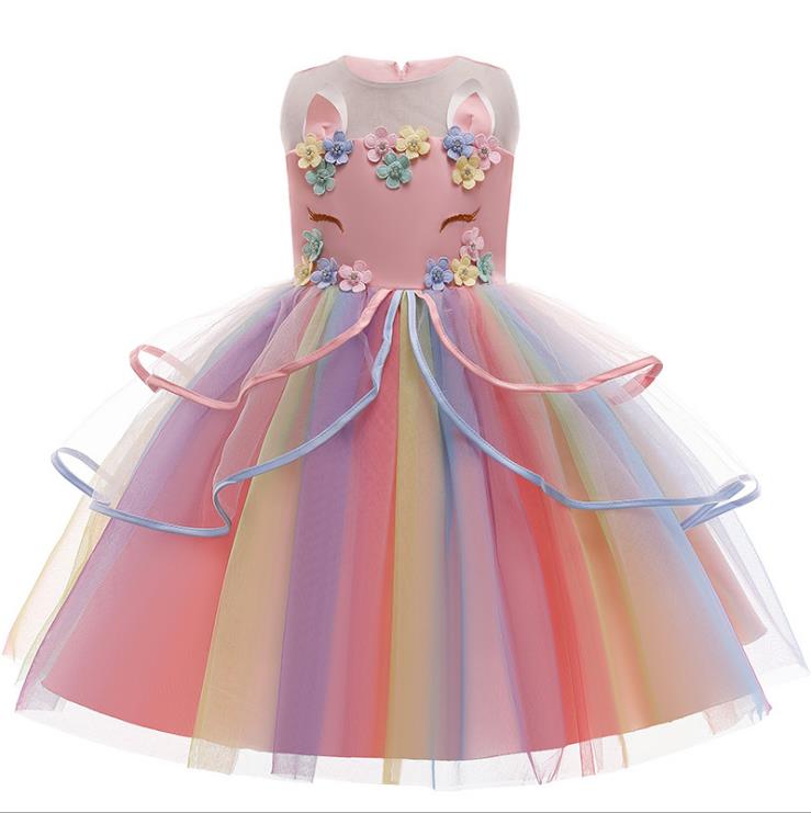 Regenbogen Prinzessin Kleid Gr. 98