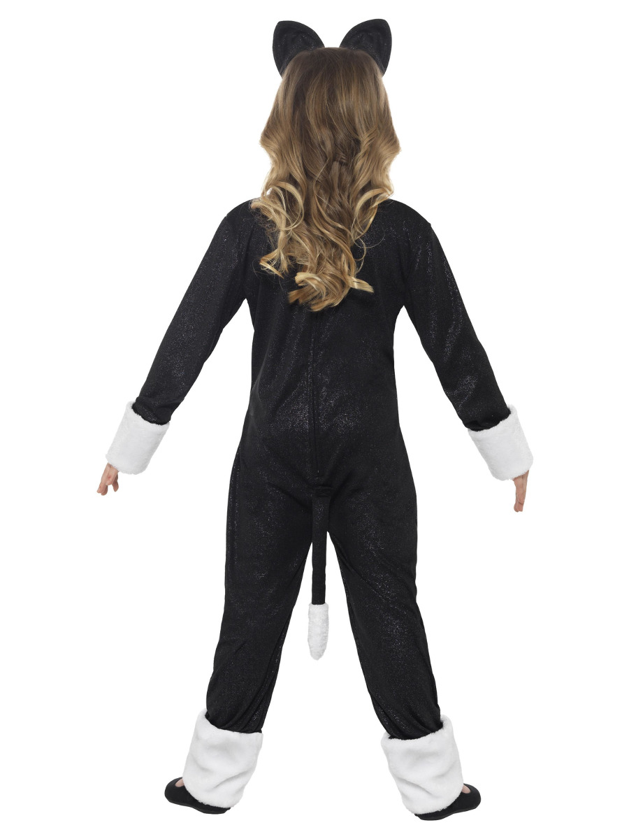 Katze Kostüm Overall SMALL schwarz-weiß