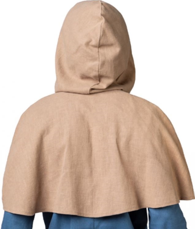 Mittelalter Gugel, Umhang mit Kapuze natur-farben