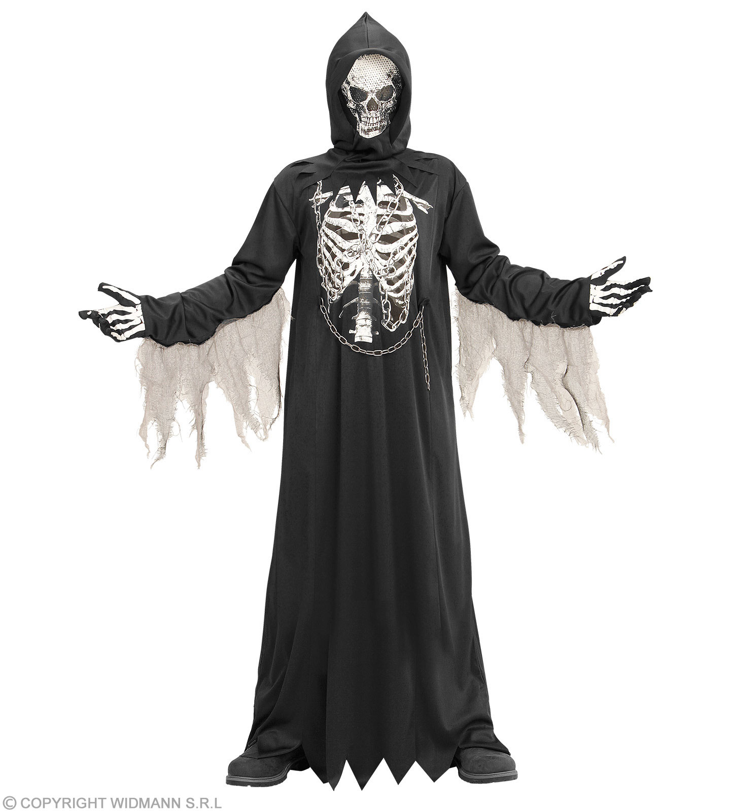 Sensenmann 140 Robe m.Kette Kapuzenmaske