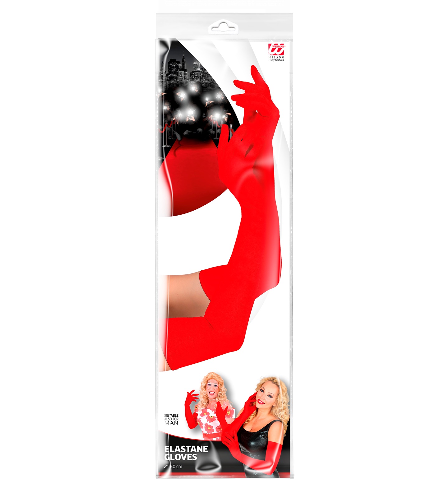 Lange Handschuhe rot 60cm