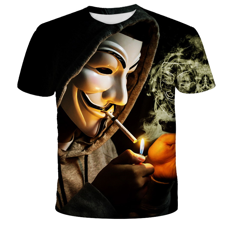 Halloween T-Shirt   M/L   3D Druck Anonymous  (3XL)