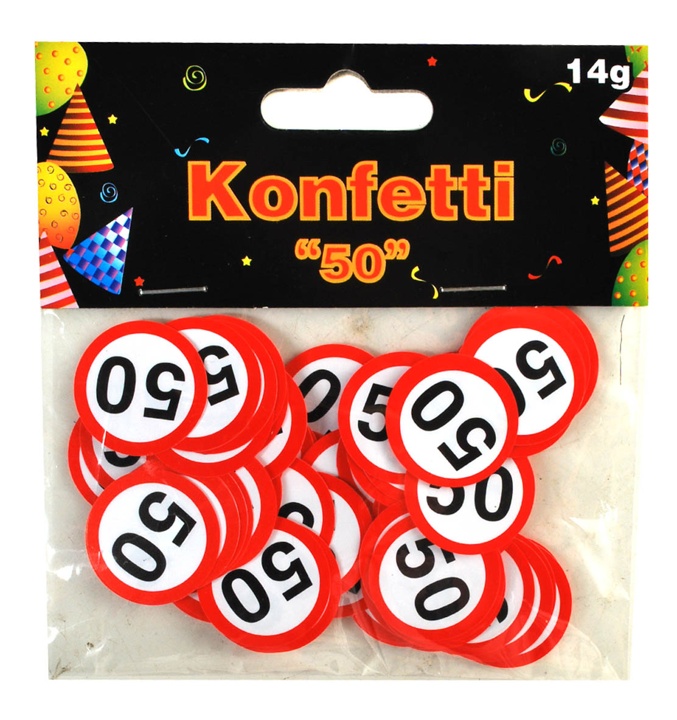 Tisch-Konfetti "50" Verkehrsschild-Motiv 14gr