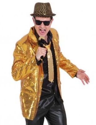 Goldene Pailletten Jacke Glitter Größe 56/58