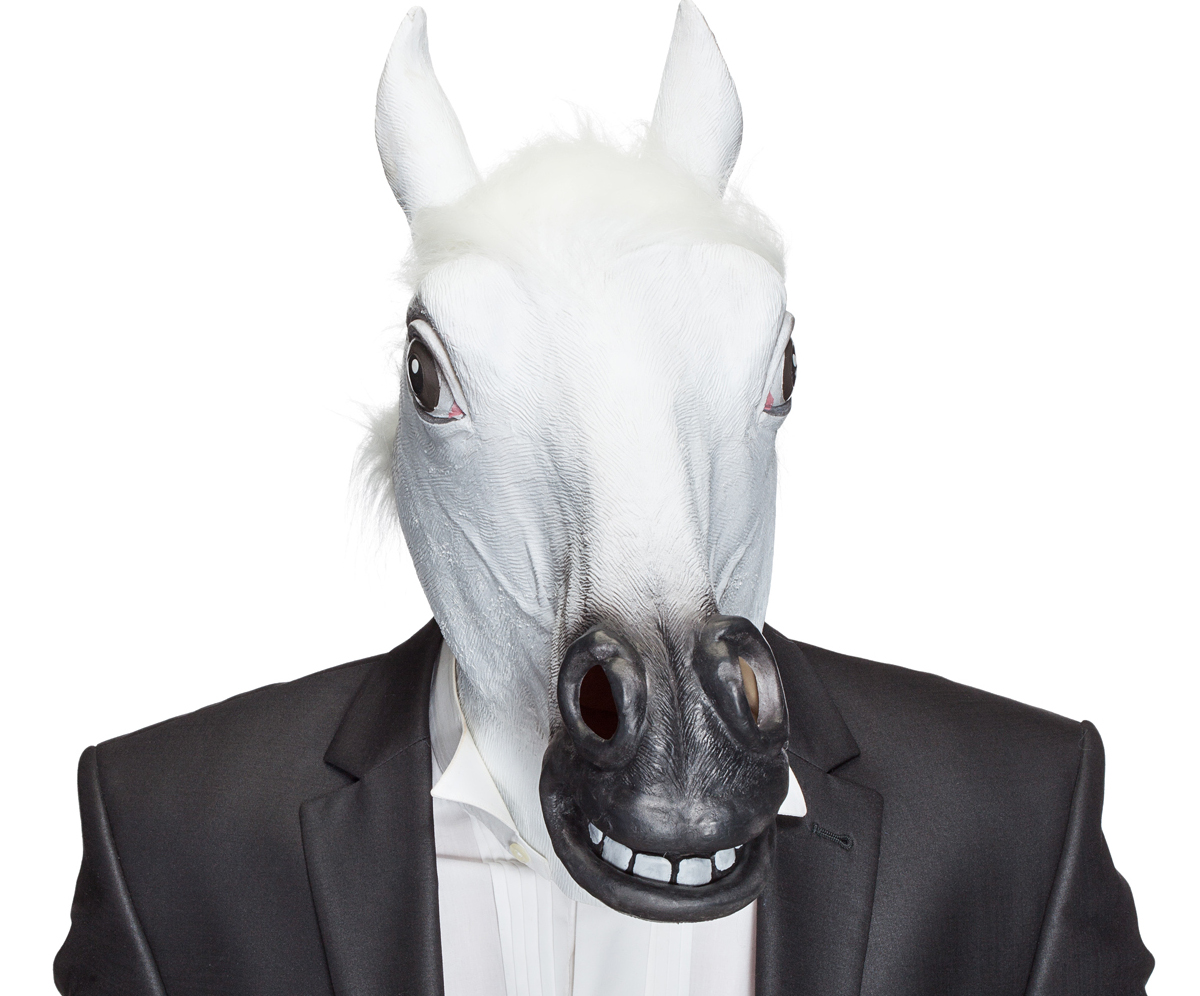 Gummimaske Pferd weiss