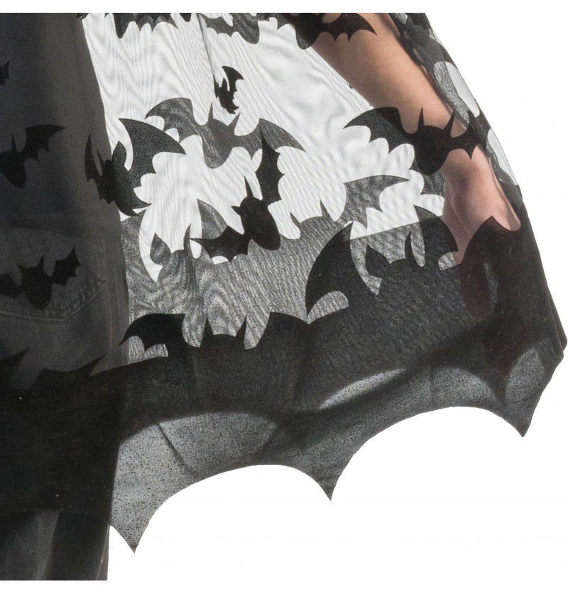 Damen Tüll-Cape mit Fledermaus und Kapuze ca. 78cm