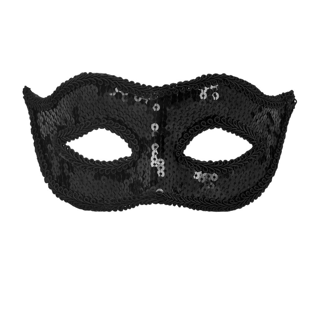 Schwarze Pailletten Maske  Venezia