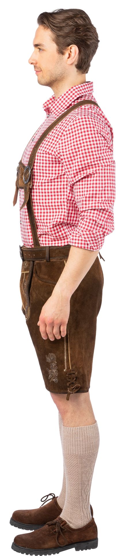 Echte Lederhose Gr. 52 mit Gürtel und Hosenträger