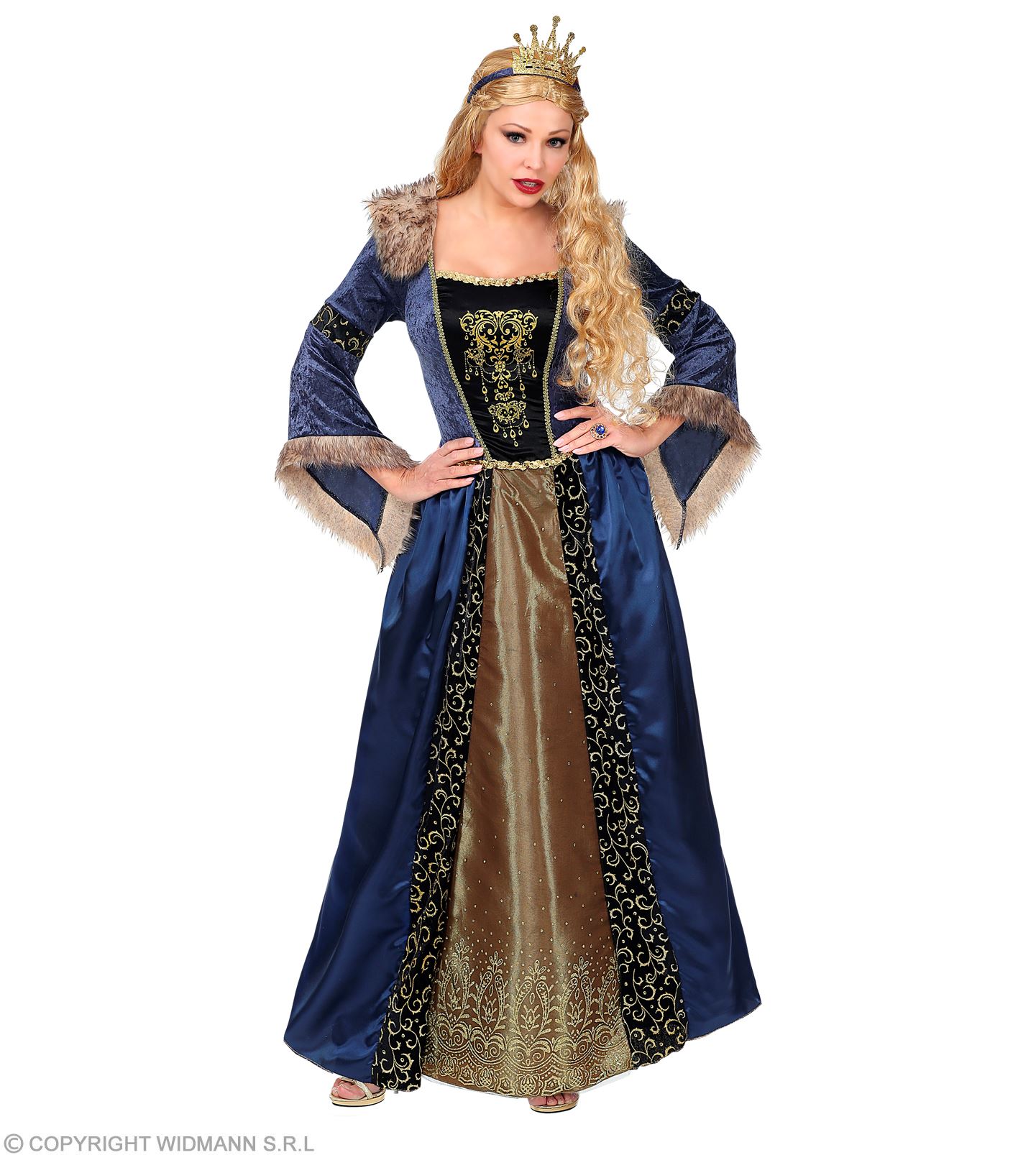 Historisches Kleid SMALL blau-gold