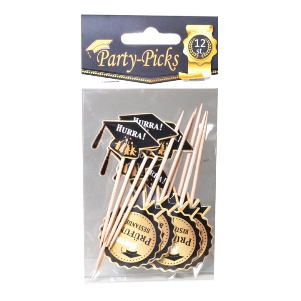 Party-Picker 12 Stück "Prüfung bestanden"