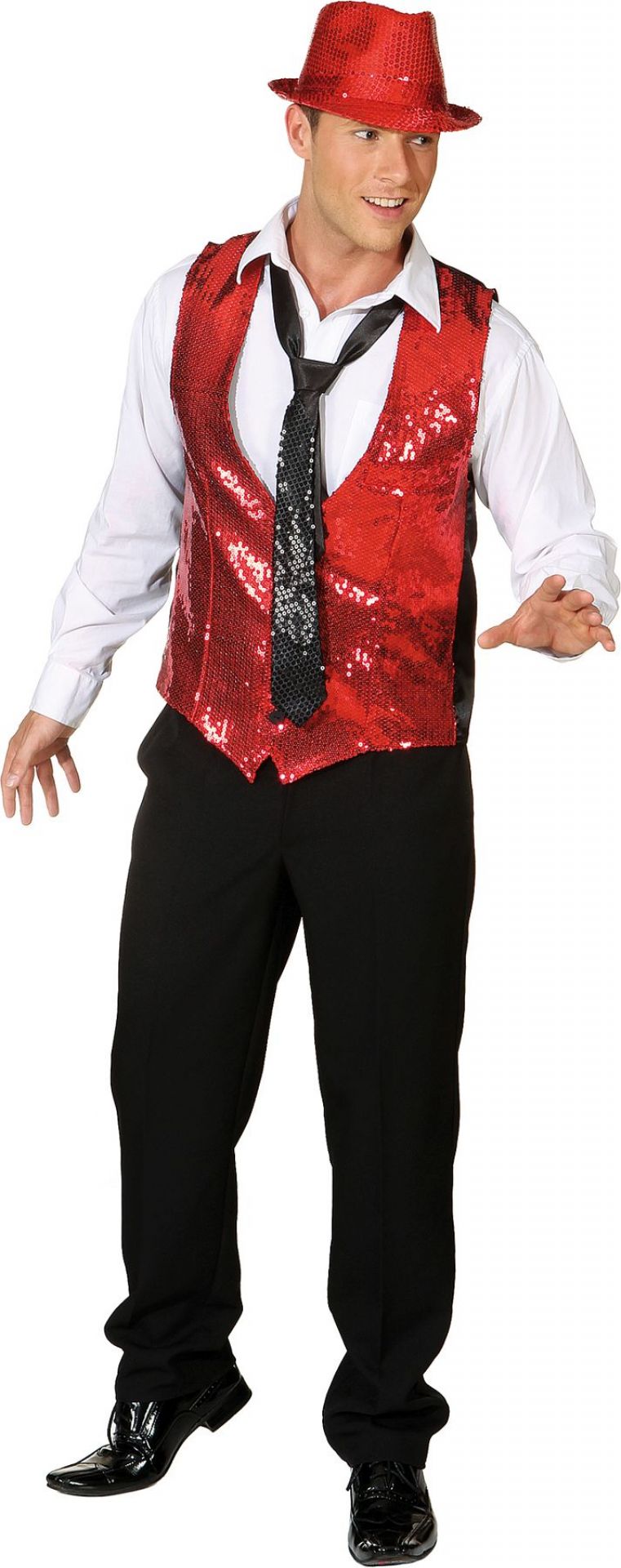 Paillettenweste rot  Gr. 52/54