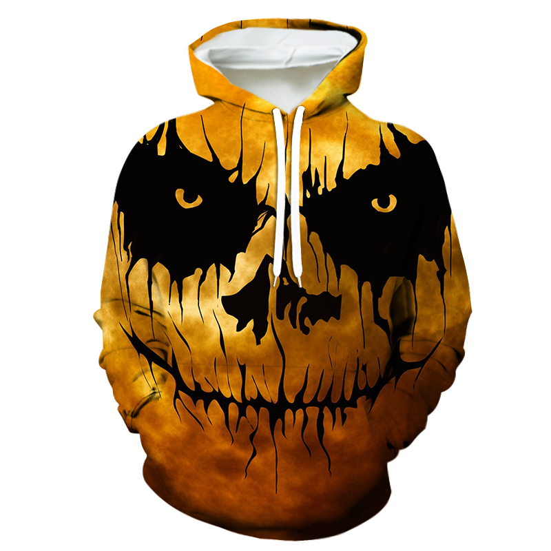 Halloween Hoodie X-LARGE  3D Druck Kürbis  (3XL)