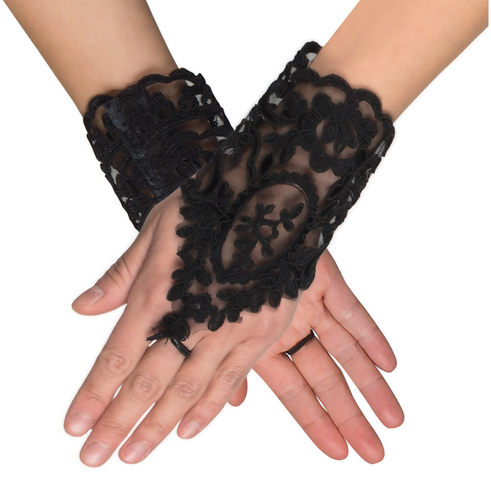 Handschuhe/Handgelenk schwarz-spitze