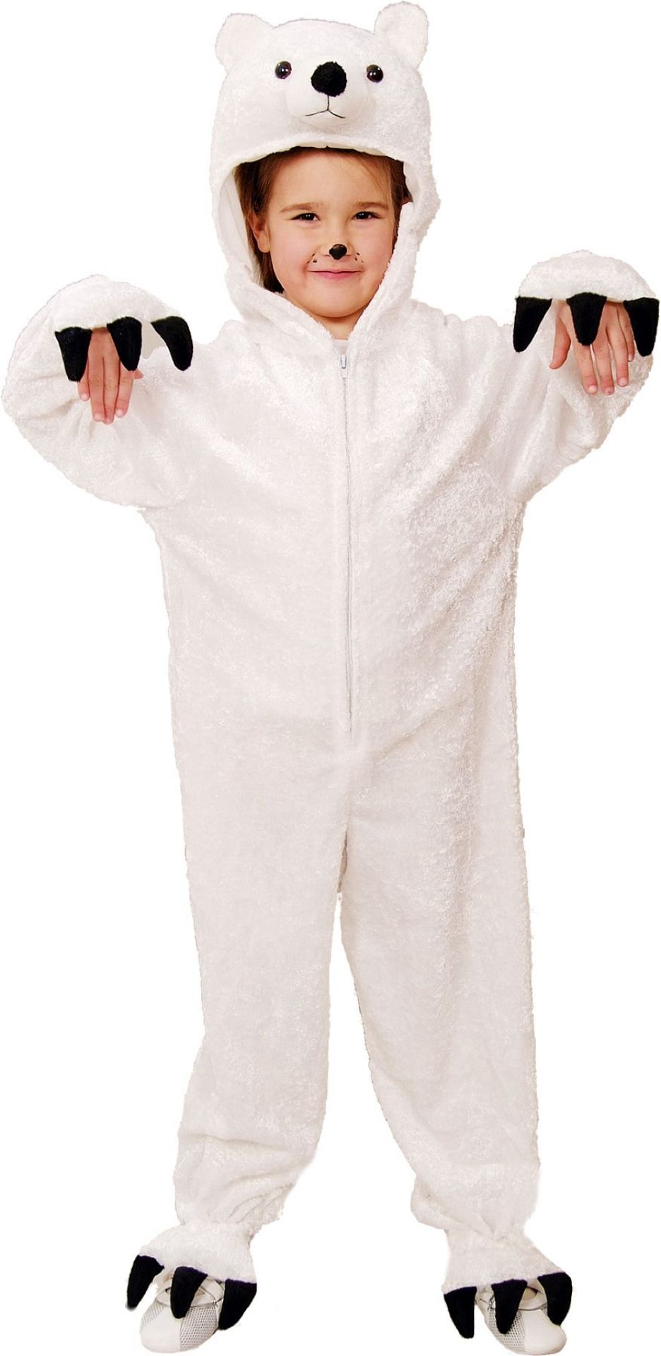 Kleiner Eisbär Overall Größe 104 mit Kapuze