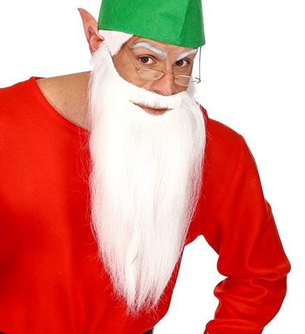 Weisser langer Bart mit Schnurrbart