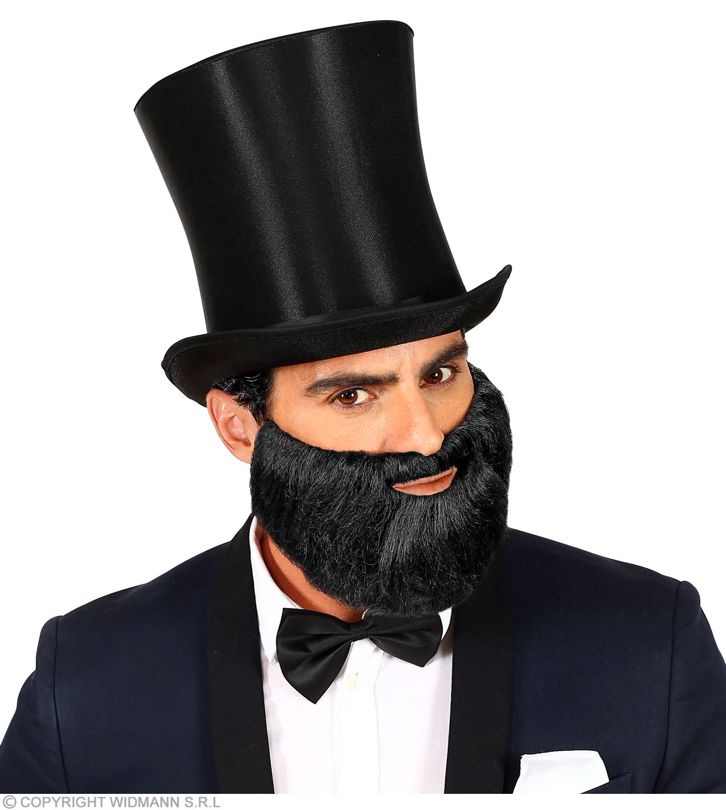 Schwarzer Vollbart mit Schnurrbart