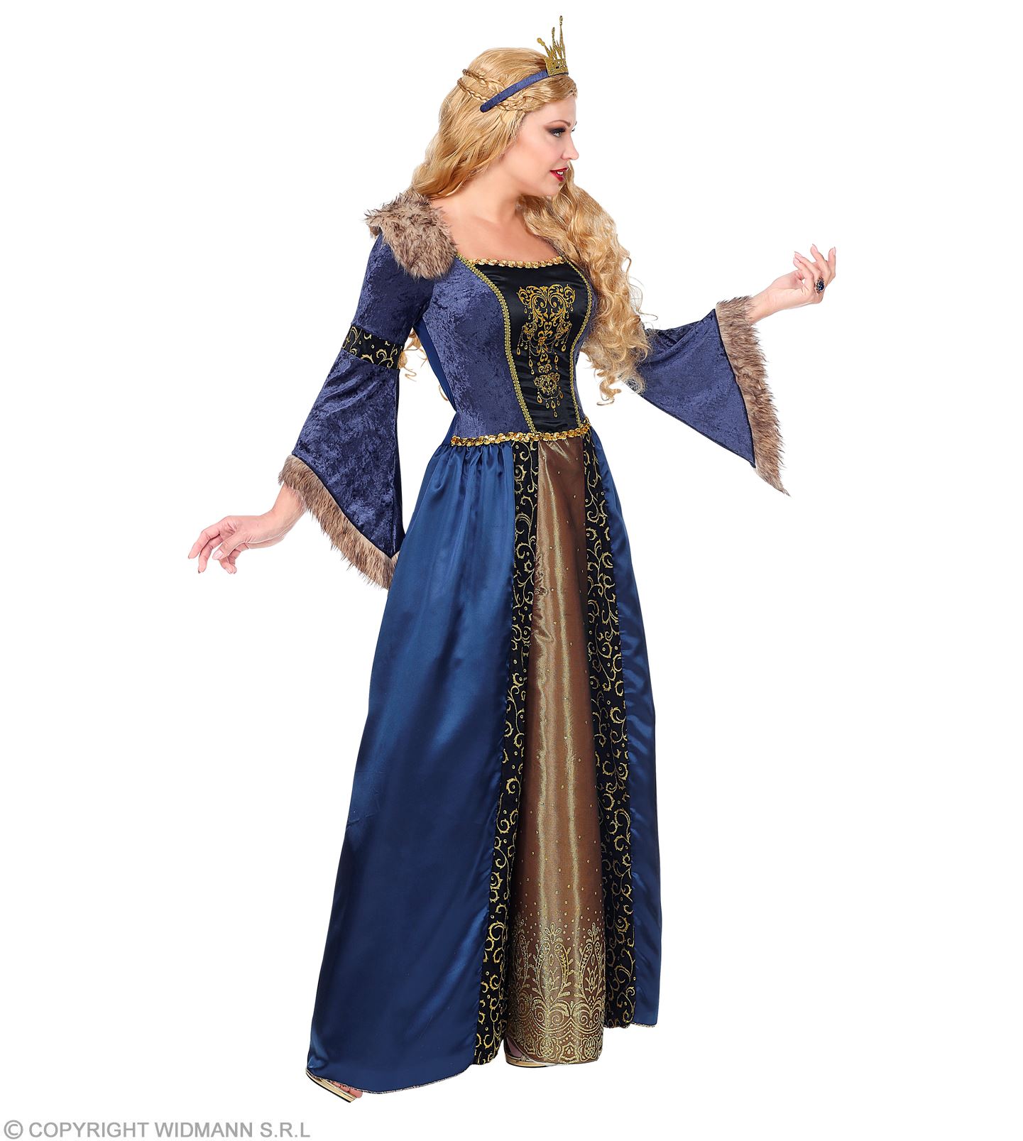 Historisches Kleid MEDIUM blau-gold