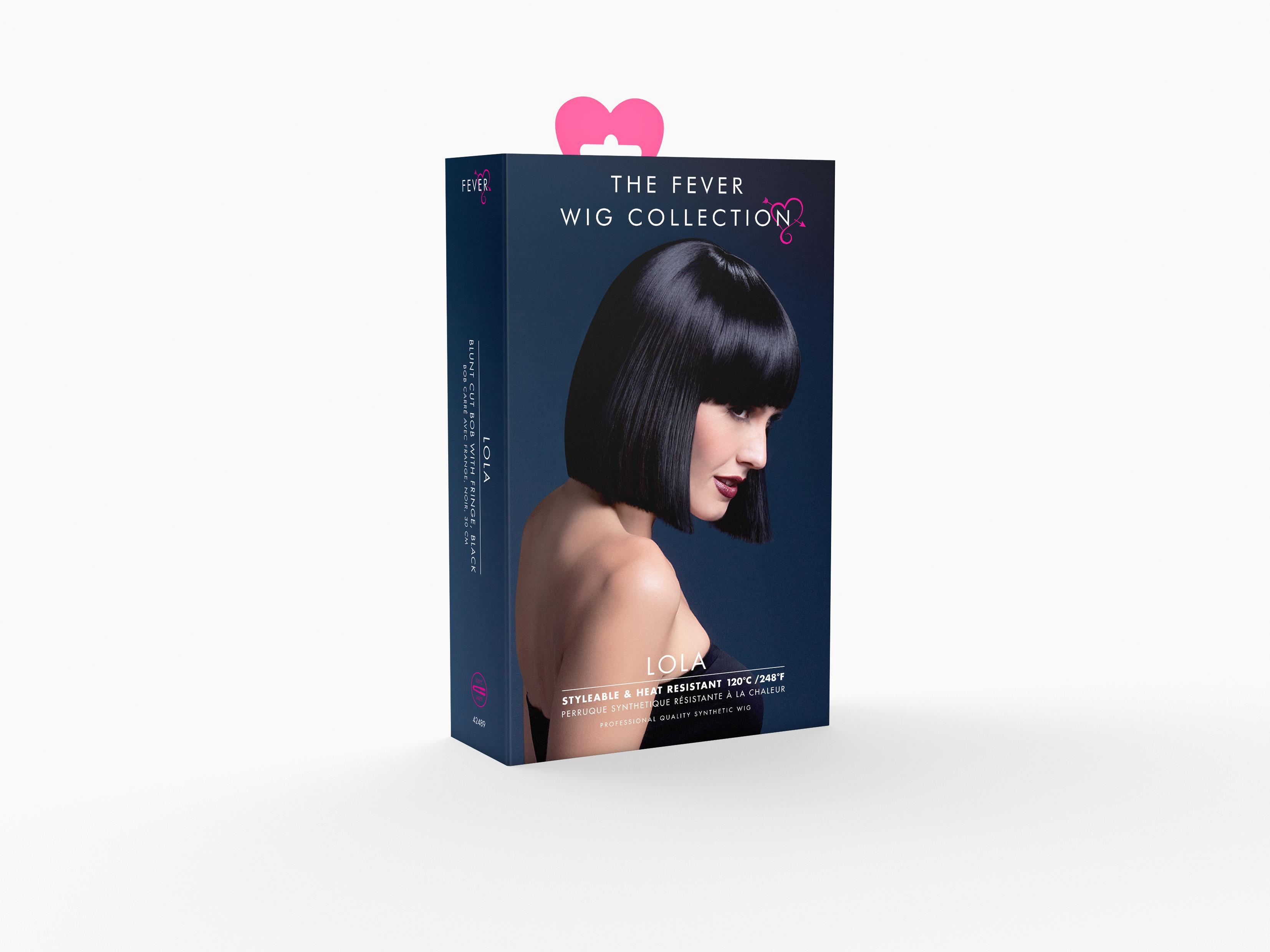 Pagen Kopf Perücke schwarz LOLA Premium Qualität