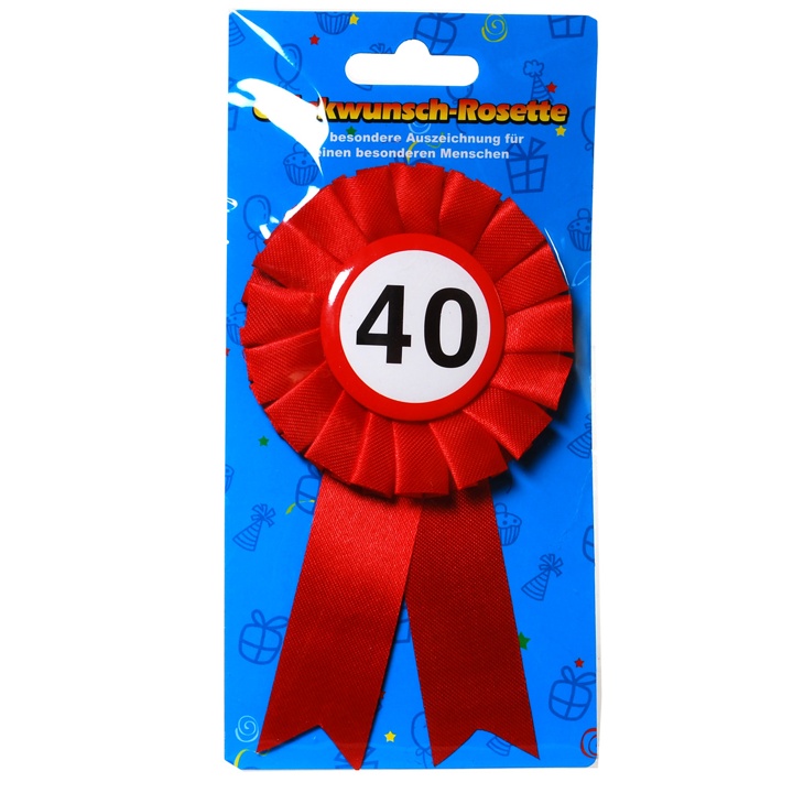 Ansteck Rosette Happy Birthday 40er    *)