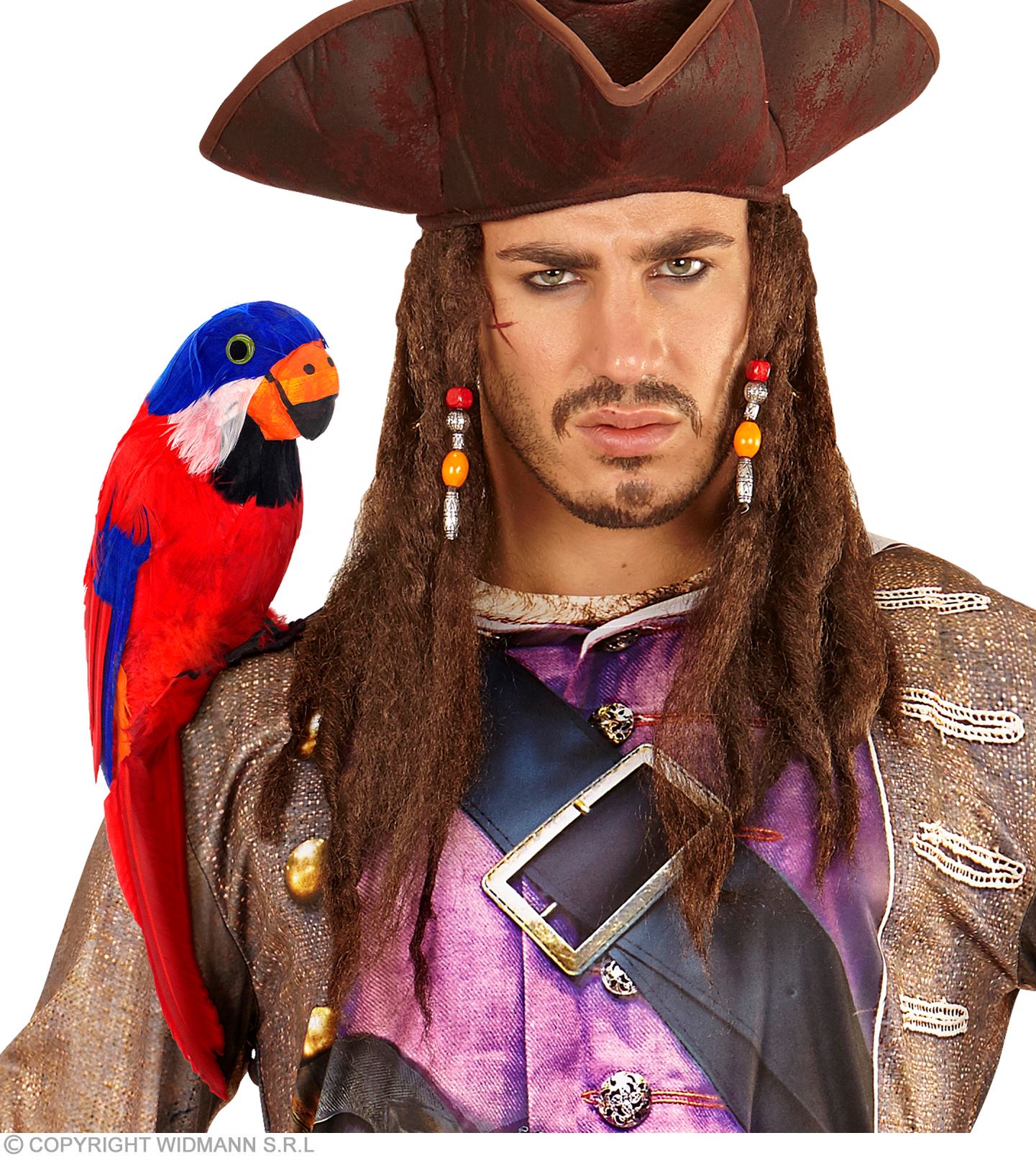 Papagei rot m.Federn