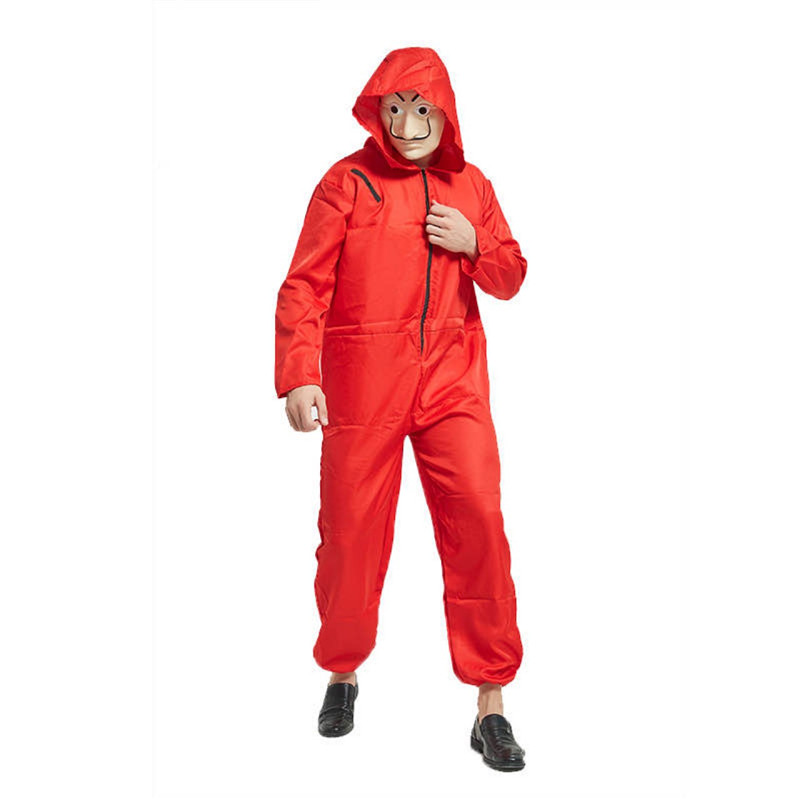 Roter Overall  140cm  mit Maske