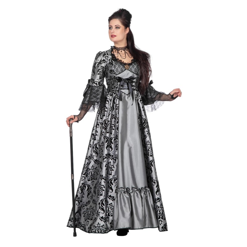 Kleid Marquise grau-schwarz  Gr. 38