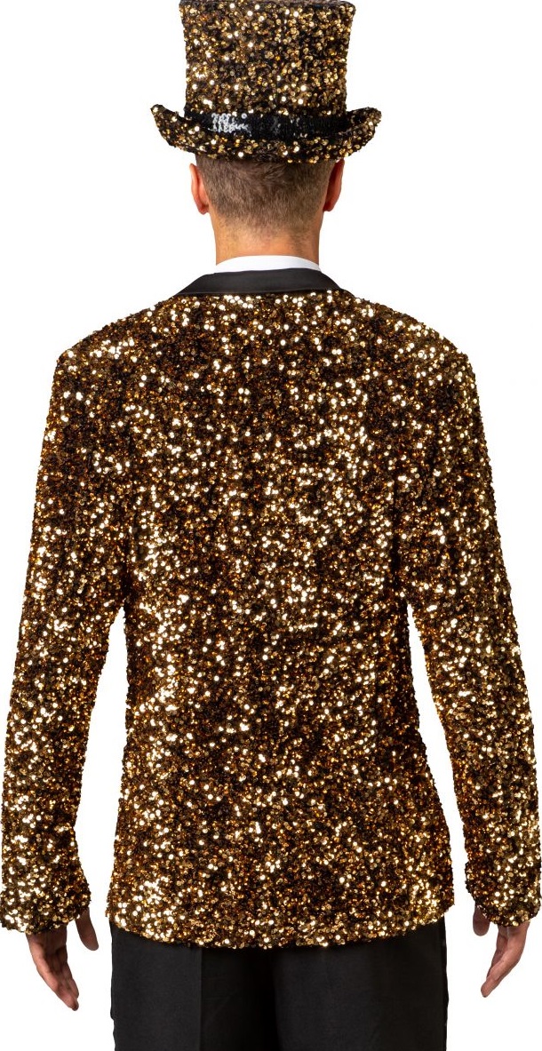 Glitzer Pailletten Jacke in Gold Größe 56 deluxe