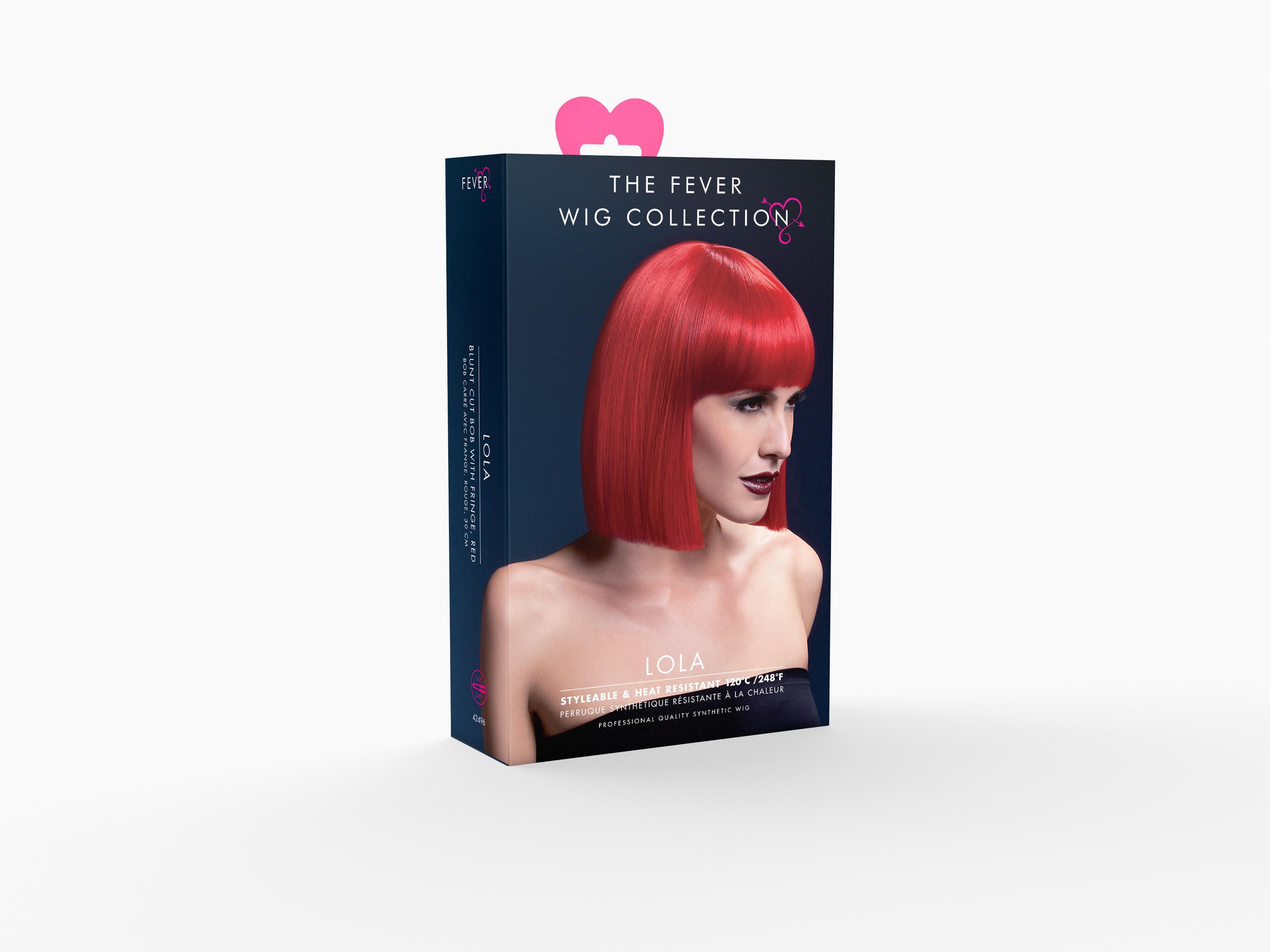 Pagen Kopf Perücke rot LOLA Premium Qualität