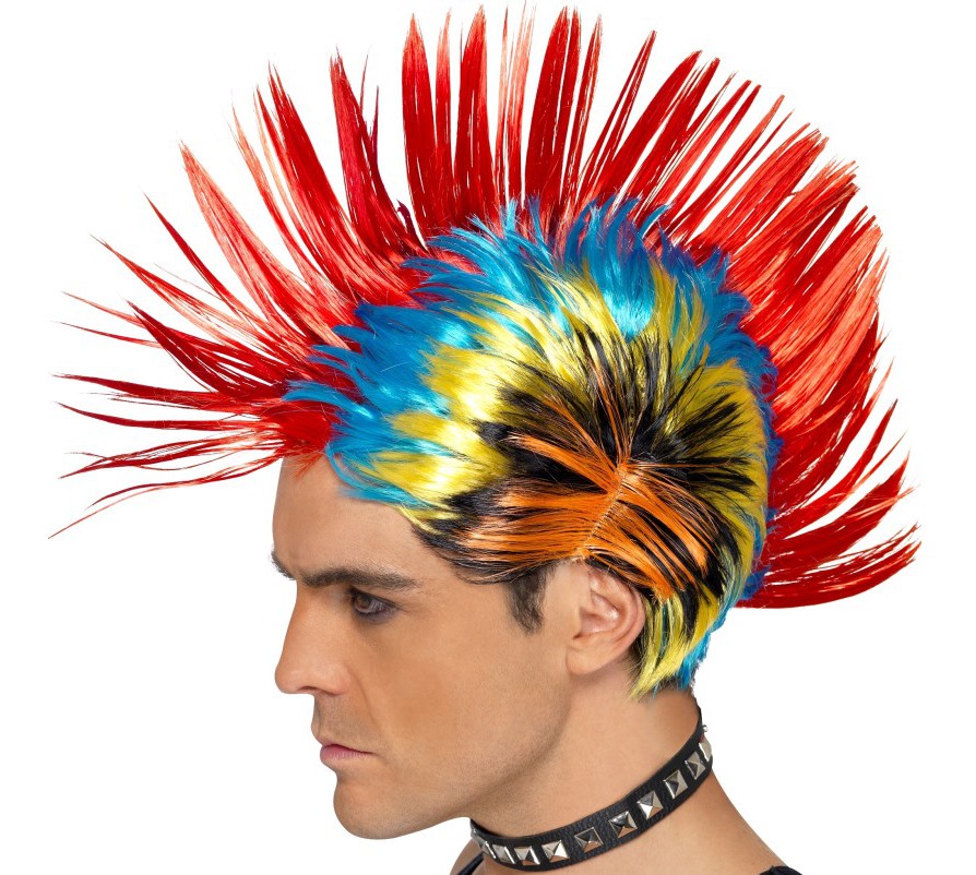 Punker Irokesen Perücke bunt