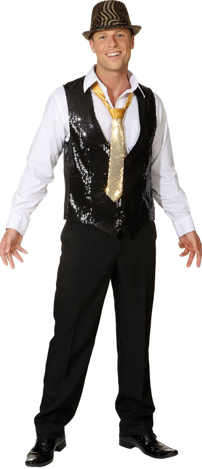 Paillettenweste schwarz  Gr. 48/50