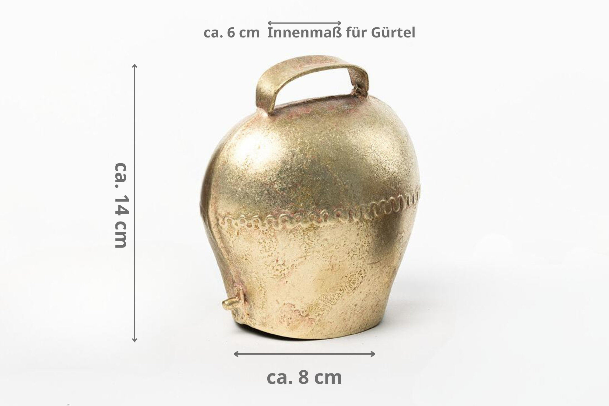 Glocke Schmiedeeisen Gold  ca.13x14cm