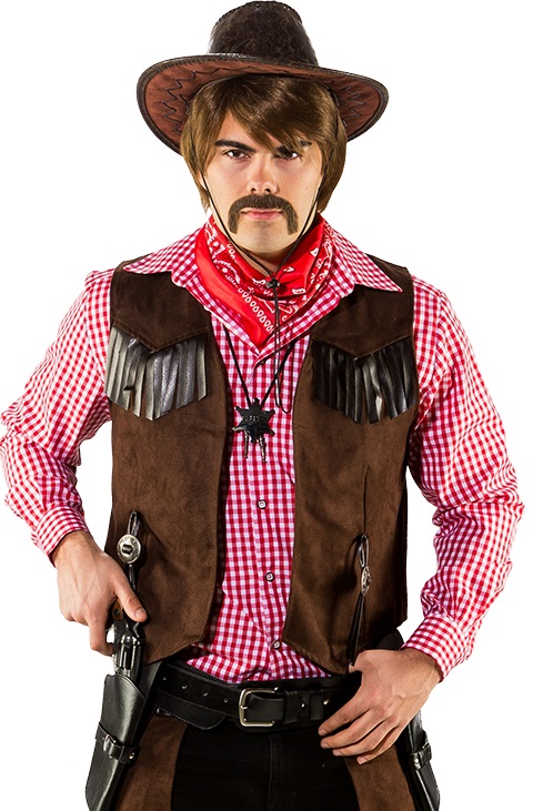 Cowboy Weste Gr. 56/58 Wildlederimitat braun