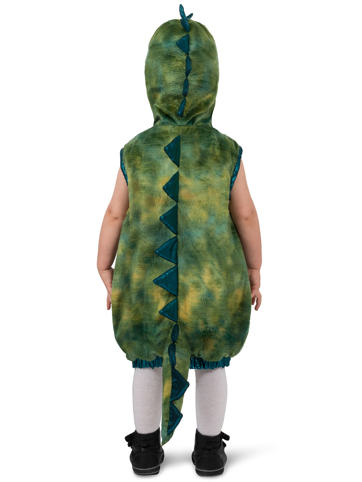 Grüne Dino Plüsch Weste Gr. 92 mit Kapuze