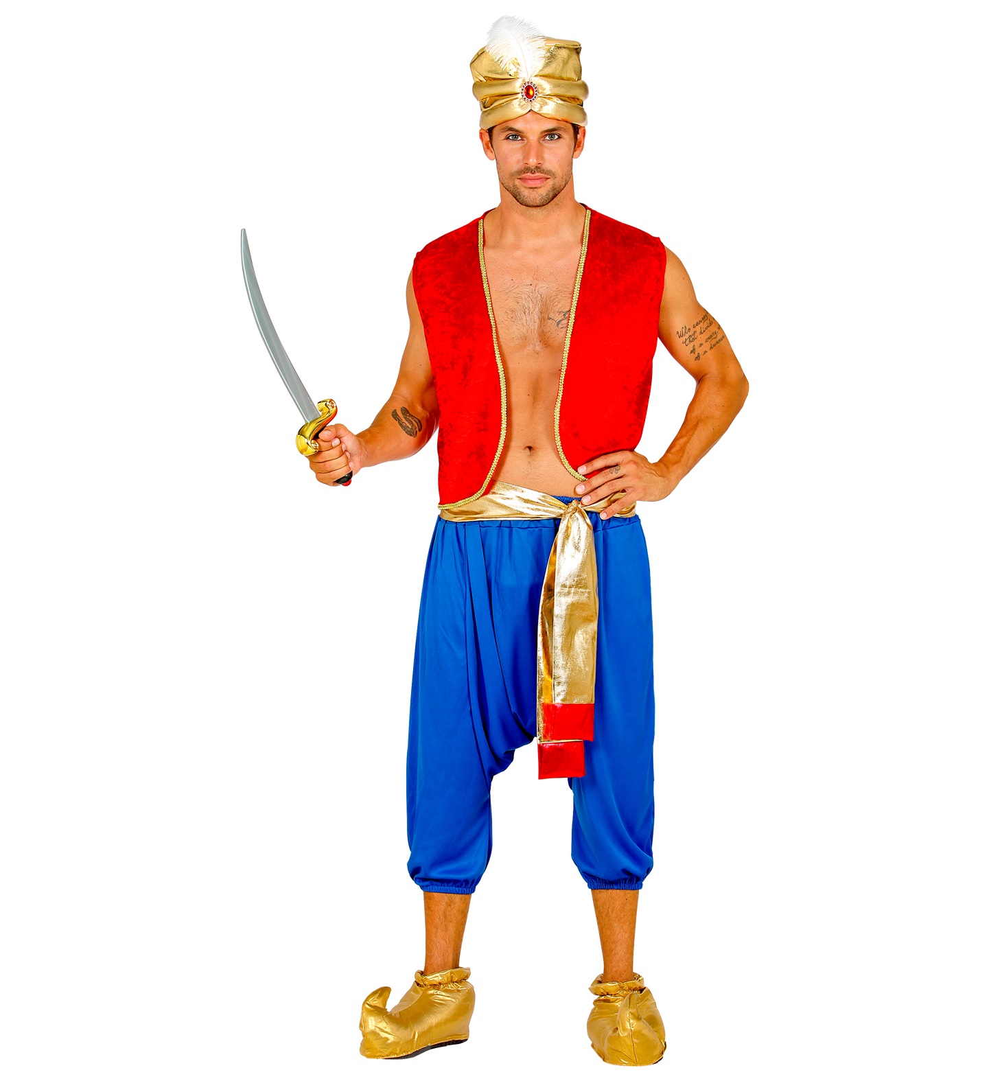 ALADDIN Kostüm LARGE Hose, Weste, Schärpe und Turban