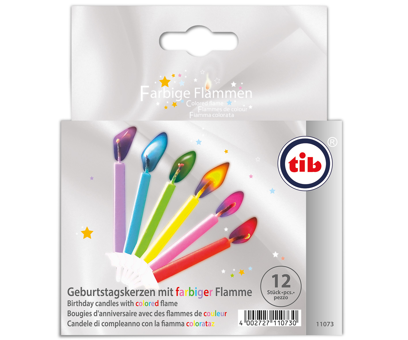 12 Kerzen mit färbiger Flamme