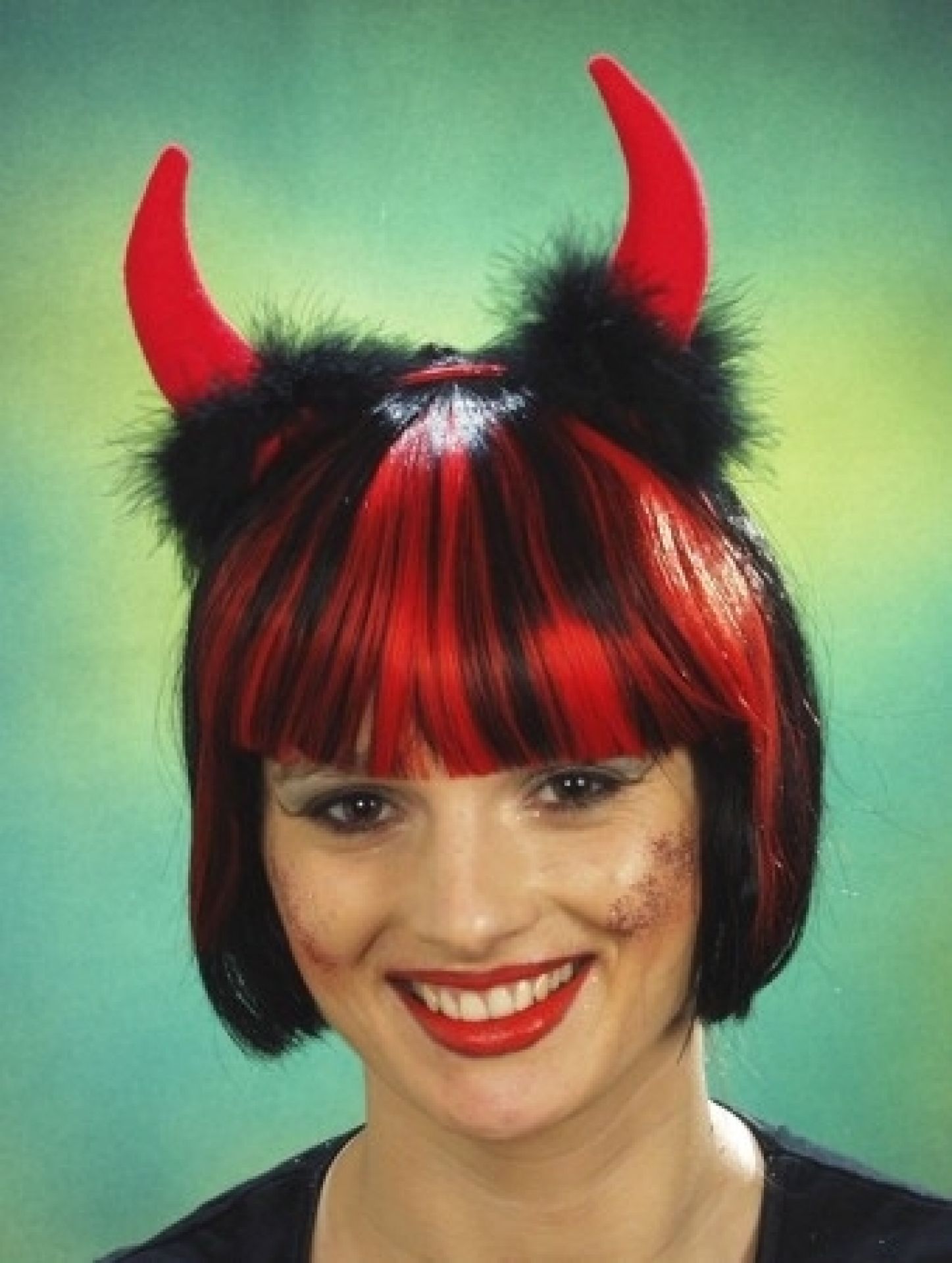 Teufel Hörner rot auf Haarreifen