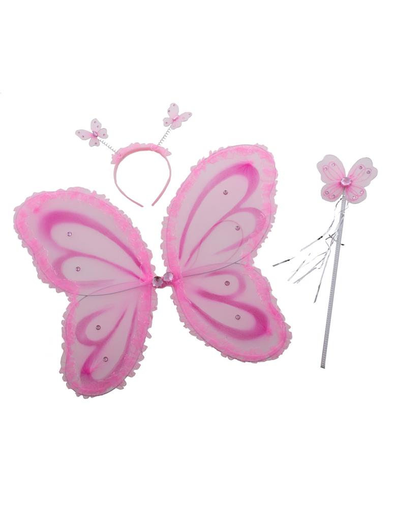 Flügelset rosa Fee/Schmetterling 3teilig