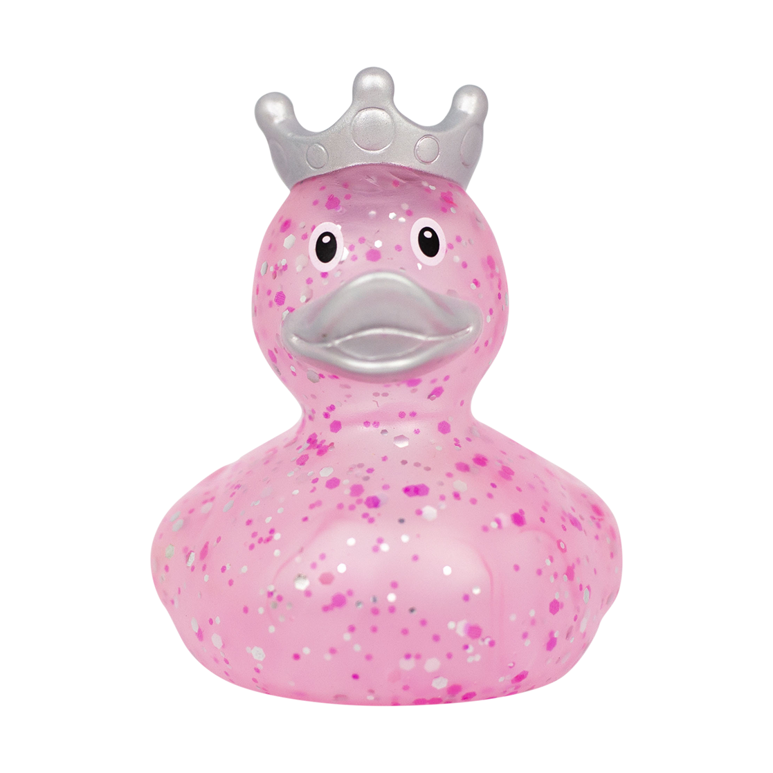 Pink Glitzer Badeente mit Krone ca. 8,5cm