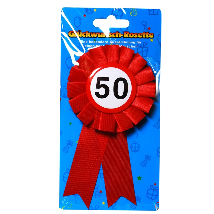 Rosette Happy Birthday 50er Geburtstag