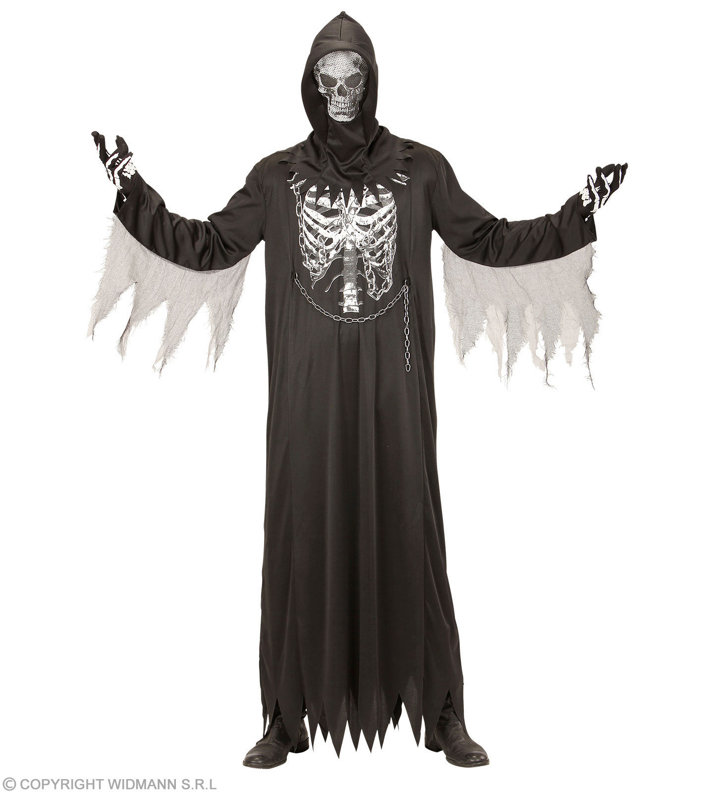 Sensenmann S Robe m.Kette Kapuzenmaske