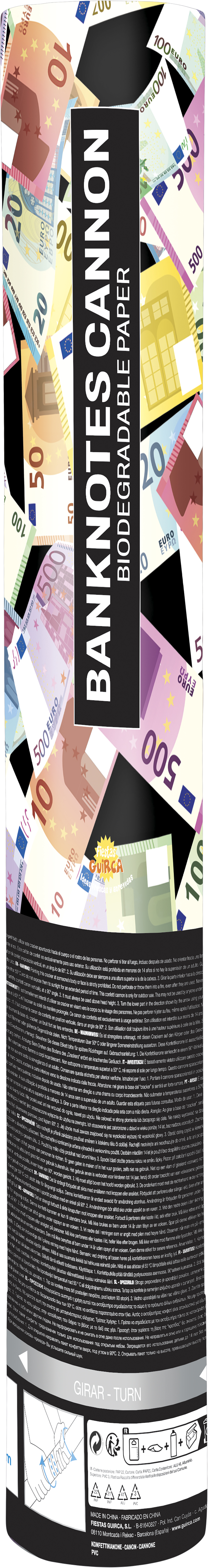 3er Packung  Shooter 40cm mit Papier EURO Mini Noten