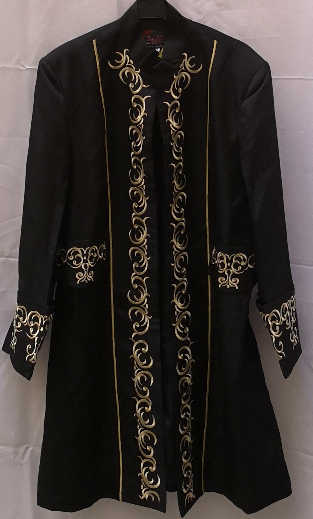 Mantel  schwarz m.Goldstick XS