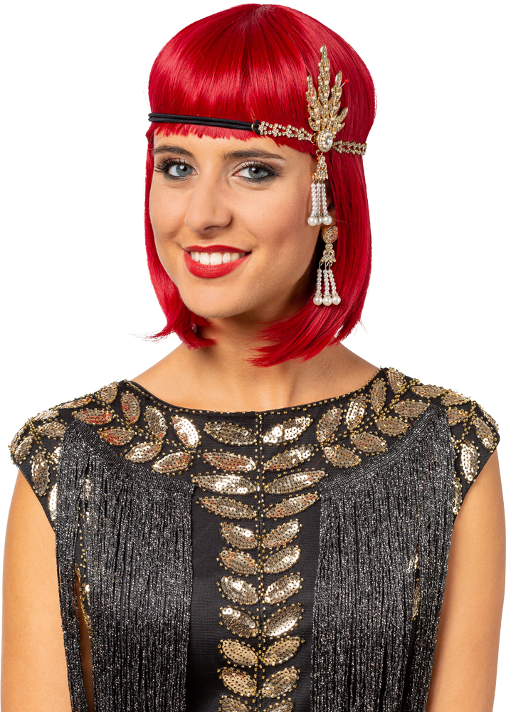 20er Jahre Damen Set deluxe Haarband mit Ohrringen