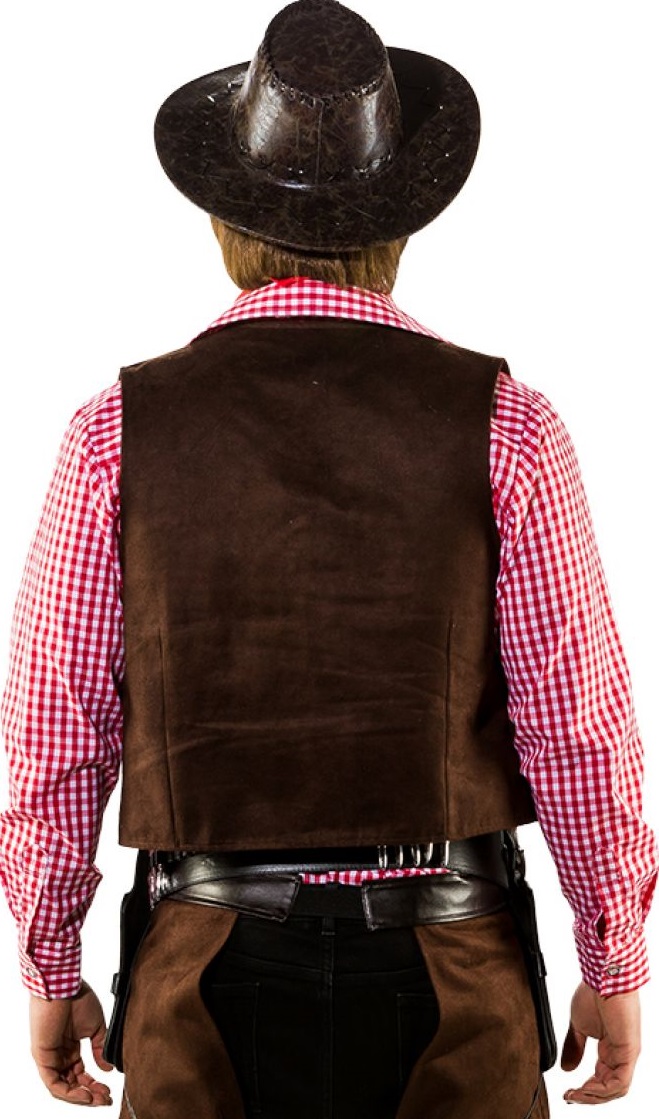 Cowboy Weste Gr. 48/50 Wildlederimitat braun