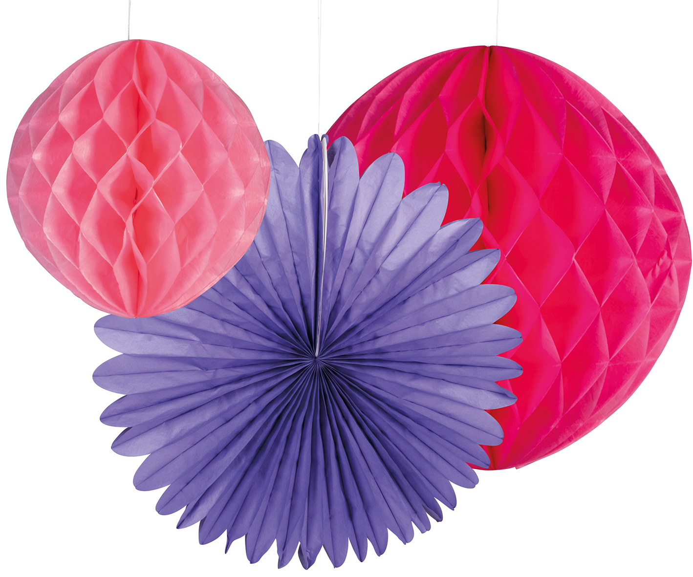 Lampion Set 3teilig rosa-lila-pink