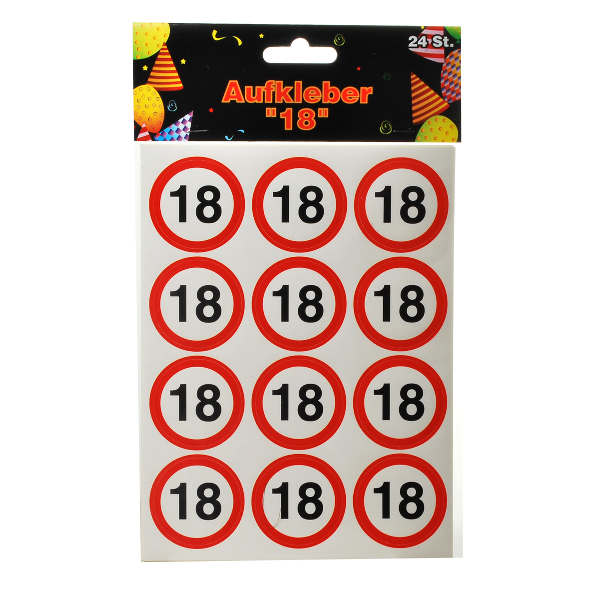 Aufkleber 18er Geburtstag   24 Stk.