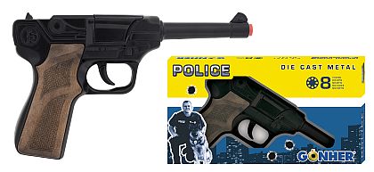 Polizei Pistole Nr.124  8 Schuss Metall